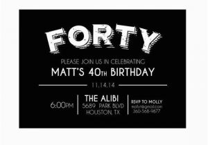 Mens 40th Birthday Invitations 40th Birthday Invitation forty Invitation Man 39 S 40th