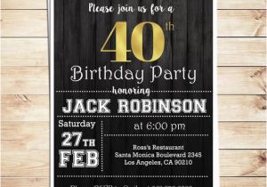 Mens 40th Birthday Invitations Surprise 40th Birthday Party Invitations for Him Men 40th