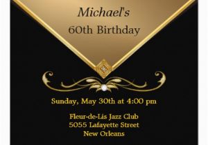 Mens 60th Birthday Invitations Men 39 S Elegant Gold Black 60th Brithday Invitations 5 25