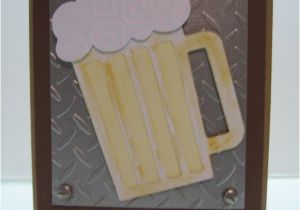 Mens Happy Birthday Cards Handmade Birthday Cards for Guys Beer Metal Look Happy