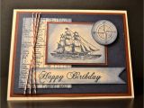 Mens Happy Birthday Cards Stampin Up Handmade Card Masculine Birthday Card Nautical