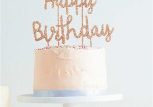 Meri Meri Happy Birthday Banner Happy Birthday Cake topper by Meri Meri Gold Glitter Cake