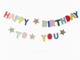 Meri Meri Happy Birthday Banner Meri Meri Multi Color Glittered Happy Birthday Banner