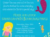 Mermaid Birthday Invitation Wording Little Mermaid Birthday Invitation Wording