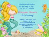 Mermaid Birthday Invitation Wording Mermaid Birthday Party Invitation Under the Sea Birthday