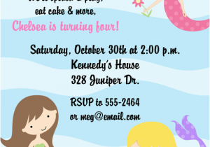 Mermaid Birthday Invitation Wording Mermaid Birthday Quotes Quotesgram