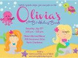 Mermaid Birthday Invitation Wording Mermaid Party Invitation Wording Eyerunforpob org