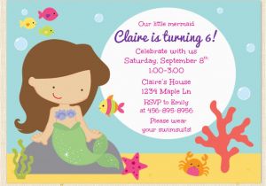 Mermaid Birthday Invitation Wording Mermaid Party Invitations Cimvitation