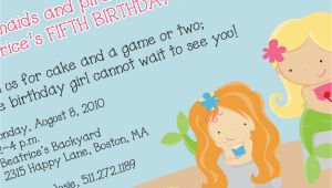 Mermaid Birthday Invitation Wording Party Invitations Free Cute Mermaid Party Invitations