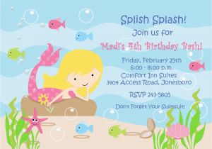 Mermaid Birthday Invitations Free Printable 8 Best Images Of Free Printable Mermaid Invitation
