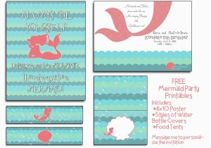 Mermaid Birthday Invitations Free Printable Free Mermaid Party Printables