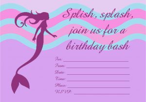 Mermaid Birthday Invitations Free Printable Printable Personalized Birthday Invitations for Kids