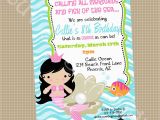 Mermaid themed Birthday Invitations Mermaid Birthday Party Invitations Bagvania Free