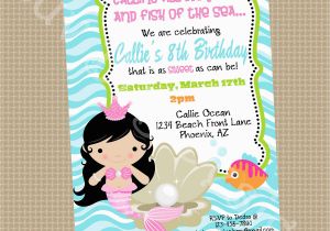 Mermaid themed Birthday Invitations Mermaid Birthday Party Invitations Bagvania Free