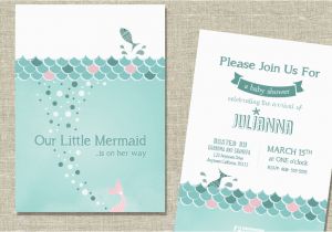 Mermaid themed Birthday Invitations Mermaid themed Baby Shower Invitation or Birth