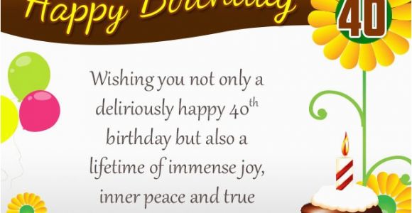 Message for 40th Birthday Card 120 Best Happy 40th Birthday Wishes and Messages