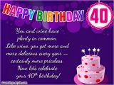 Message for 40th Birthday Card Happy 40th Birthday Quotes Images and Memes