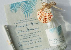 Message In A Bottle Birthday Invitations Palm Leaves Invitations Mospens Studio