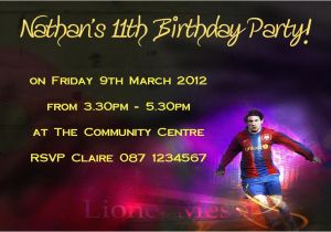 Messi Birthday Invitations Personalised Lionel Messi Invitations