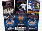 Mets Birthday Card New York Mets Invitation Mets Baseball Invites Baseball