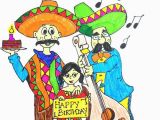 Mexican Birthday Greeting Cards Mexican Birthday Pastel by Amrita Dutta