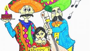 Mexican Birthday Greeting Cards Mexican Birthday Pastel by Amrita Dutta