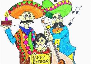 Mexican Birthday Greeting Cards Mexican Birthday Pastel by Amrita Dutta