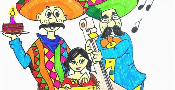 Mexican Birthday Greeting Cards Mexican Birthday Pastel by Amrita Dutta