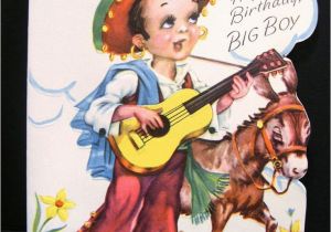 Mexican Birthday Greeting Cards Vintage Unused Birthday Greeting Card Embossed Die Cut