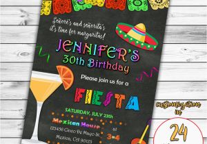 Mexican themed Birthday Invitations Fiesta Birthday Invitation Mexican Invitation Mexican