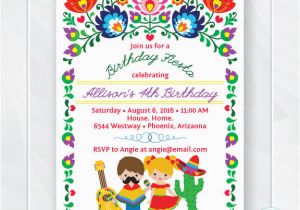 Mexican themed Birthday Invitations Kids Fiesta Birthday Invitation Children 39 S Mexican Fiesta