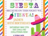 Mexican themed Birthday Invitations Personalised Personalized Mexican theme Siesta Fiesta