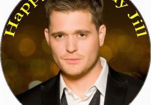 Michael Buble Birthday Card 7 5 Personalised Michael Buble Edible Icing or Wafer