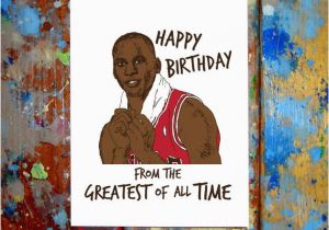 Michael Jordan Birthday Card Michael Jordan Happy Birthday Card Air by Letmedrawyourpicture