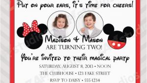 Mickey and Minnie Joint Birthday Party Invitations Items Similar to Mickey and Minnie Mouse Twins Joint