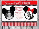 Mickey and Minnie Joint Birthday Party Invitations Minnie Mouse Printable Birthday Invitations Drevio
