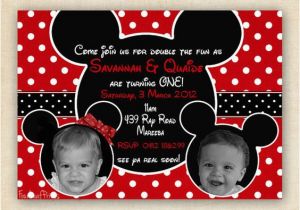 Mickey and Minnie Joint Birthday Party Invitations Twin Birthday Twin Birthday Parties and Minnie Mouse On