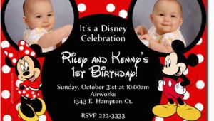 Mickey and Minnie Mouse Birthday Invitations for Twins Free Printable Mickey and Minnie Twin Birthday Invitations