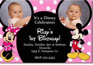 Mickey and Minnie Mouse Birthday Invitations for Twins Mickey and Minnie Mouse Birthday Invitations Bagvania