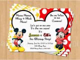 Mickey and Minnie Mouse Birthday Invitations for Twins Mickey Minnie Mouse Twins Birthday Party Personalized