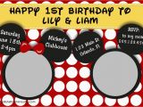 Mickey and Minnie Twin Birthday Invitations Disney 39 S Mickey and Minnie Twins Birthday Invitation