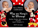 Mickey and Minnie Twin Birthday Invitations Free Printable Mickey and Minnie Twin Birthday Invitations