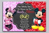 Mickey and Minnie Twin Birthday Invitations Mickey and Minnie Twin Birthday Invitation by