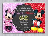 Mickey and Minnie Twin Birthday Invitations Mickey and Minnie Twin Birthday Invitation by