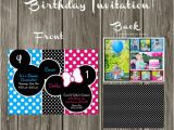 Mickey and Minnie Twin Birthday Invitations Mickey Mouse and Minnie Mouse Custom Digital Birthday