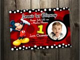 Mickey Mouse 1st Birthday Invites Mickey Mouse Birthday Party Invitation 1st Custom First