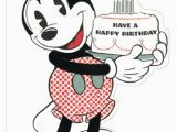 Mickey Mouse Birthday Greeting Cards Mickey Mouse Holding Cake Diecut Disney Birthday Card by