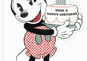 Mickey Mouse Birthday Greeting Cards Mickey Mouse Holding Cake Diecut Disney Birthday Card by