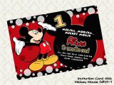 Mickey Mouse Birthday Invitations Online Free Printable 1st Mickey Mouse Birthday Invitations