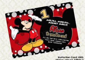 Mickey Mouse Birthday Invitations Online Free Printable 1st Mickey Mouse Birthday Invitations